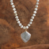 Labradorite Charm Choker Necklace for Women