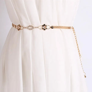 Women's Metal Chain Style Body Chain Dress Waist Belt