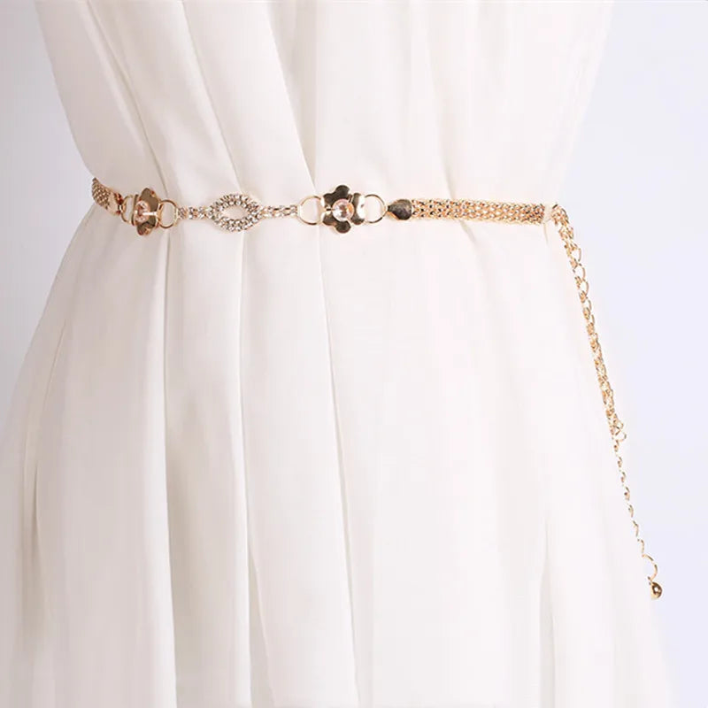 Women's Metal Chain Style Body Chain Dress Waist Belt