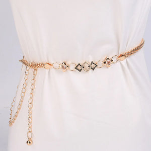 Women's Metal Chain Style Body Chain Dress Waist Belt