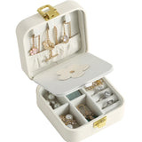 Women's Leather Jewelry Box Portable Display Case Travel Storage Rack