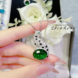 Leopard Jewelry Set 925 Silver CZ Stone Vintage Animal Jewelry