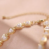 Women's Love Pearl Necklace Hollow Heart Jewelry Gift