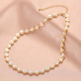 Women's Love Pearl Necklace Hollow Heart Jewelry Gift