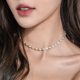 Women's Love Pearl Necklace Hollow Heart Jewelry Gift