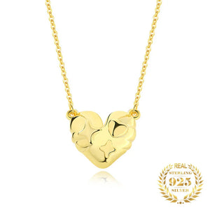 Heart Pendant Necklace S925 Sterling Silver Jewelry Set