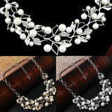 Women's Pearl Leaf Choker Necklace