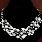 Women's Pearl Leaf Choker Necklace