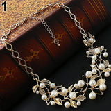 Women's Pearl Leaf Choker Necklace