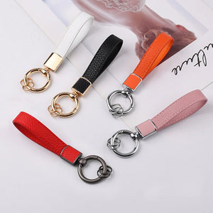 Metal Leather Keychain Holder Auto Keyring Accessories
