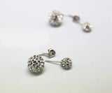 Rhinestone Crystal Stud Earrings 925 Silver Jewelry
