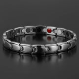 Women's Magnetic Therapy Bracelet Silver Stainless Steel Health Weight Loss Gift