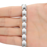 Women's Magnetic Therapy Bracelet Silver Stainless Steel Health Weight Loss Gift