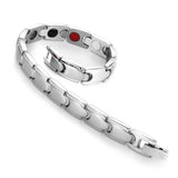 Women's Magnetic Therapy Bracelet Silver Stainless Steel Health Weight Loss Gift