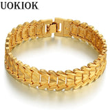 Heart Link Chain Bracelet Chunky Double Heart for Women Men
