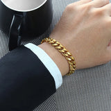Stainless Steel Cuban Link Chain Bracelet for Men & Women