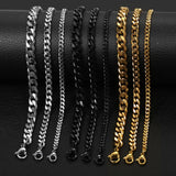 Stainless Steel Cuban Link Chain Bracelet for Men & Women