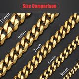Stainless Steel Cuban Link Chain Bracelet for Men & Women