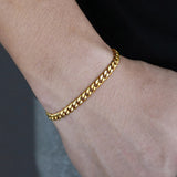 Stainless Steel Cuban Link Chain Bracelet for Men & Women