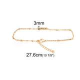 304 Stainless Steel Chain Anklet for Women Adjustable Light Jewelry