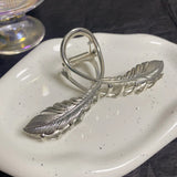 Metal Feather Hair Clip Geometric Shark Clip Party Headwear