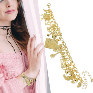 Mermaid Seahorse Charm Bracelet Crystal Bangle Vintage