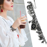 Mermaid Seahorse Charm Bracelet Crystal Bangle Vintage