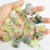 17-22-25-30mm Green Fancy Nugget Gemstone Beads 15''