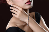 Natural Crystal Bracelet 925 Sterling Silver Zircon Inlay Gemstone Gift Jewelry