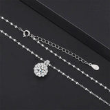 925 Sterling Silver Mosan Diamond Necklace Sunflower Zircon Pendant