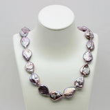 Purple Freshwater Pearl Baroque Necklace Vintage Style