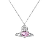 Women's Saturn Necklace Light Temperament Collar Chain Jewelry