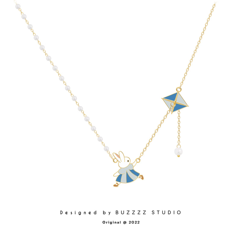 Kite-flying bunny Maiden Short Chain Collar Chain Jewelry