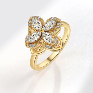 4 Leaf Flower Zircon Jewelry Set 925 Silver Gift