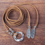 Women's Brown Leather Necklace Jewelry