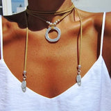 Women's Brown Leather Necklace Jewelry