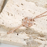 Sterling Silver 925 Key Necklace Zircon Jewelry Gift