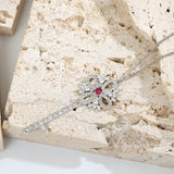 Sterling Silver 925 Key Necklace Zircon Jewelry Gift