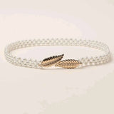 Women's Pearl Belt Elastic Belt Pair with Waist Wrap Dress