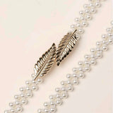 Women's Pearl Belt Elastic Belt Pair with Waist Wrap Dress