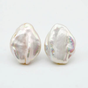 Baroque Pearl Silver Stud Earrings for Women