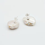 Baroque Pearl Silver Stud Earrings for Women