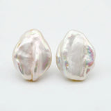 Baroque Pearl Silver Stud Earrings for Women