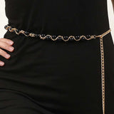 Women's Pearl Waist Chain Thin Belt Fringes Decoration