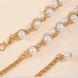 Women's Pearl Waist Chain Thin Belt Fringes Decoration