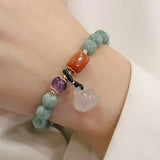 Women's Natural Burmese Jade Pendant Bracelet