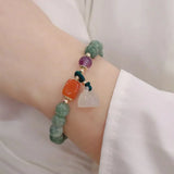 Women's Natural Burmese Jade Pendant Bracelet