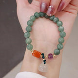 Women's Natural Burmese Jade Pendant Bracelet