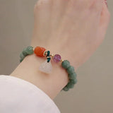 Women's Natural Burmese Jade Pendant Bracelet