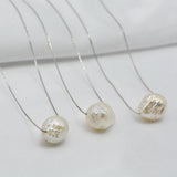 Baroque Style Pearl Pendant 925 Sterling Silver Necklace